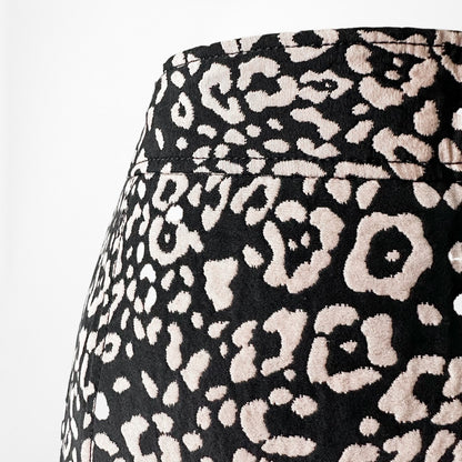 Vintage Y2K Brown Black Printed Knee Length A-Line Skirt Size M