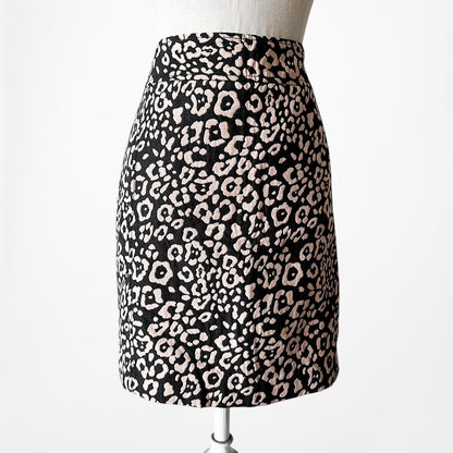 Vintage Y2K Brown Black Printed Knee Length A-Line Skirt Size M