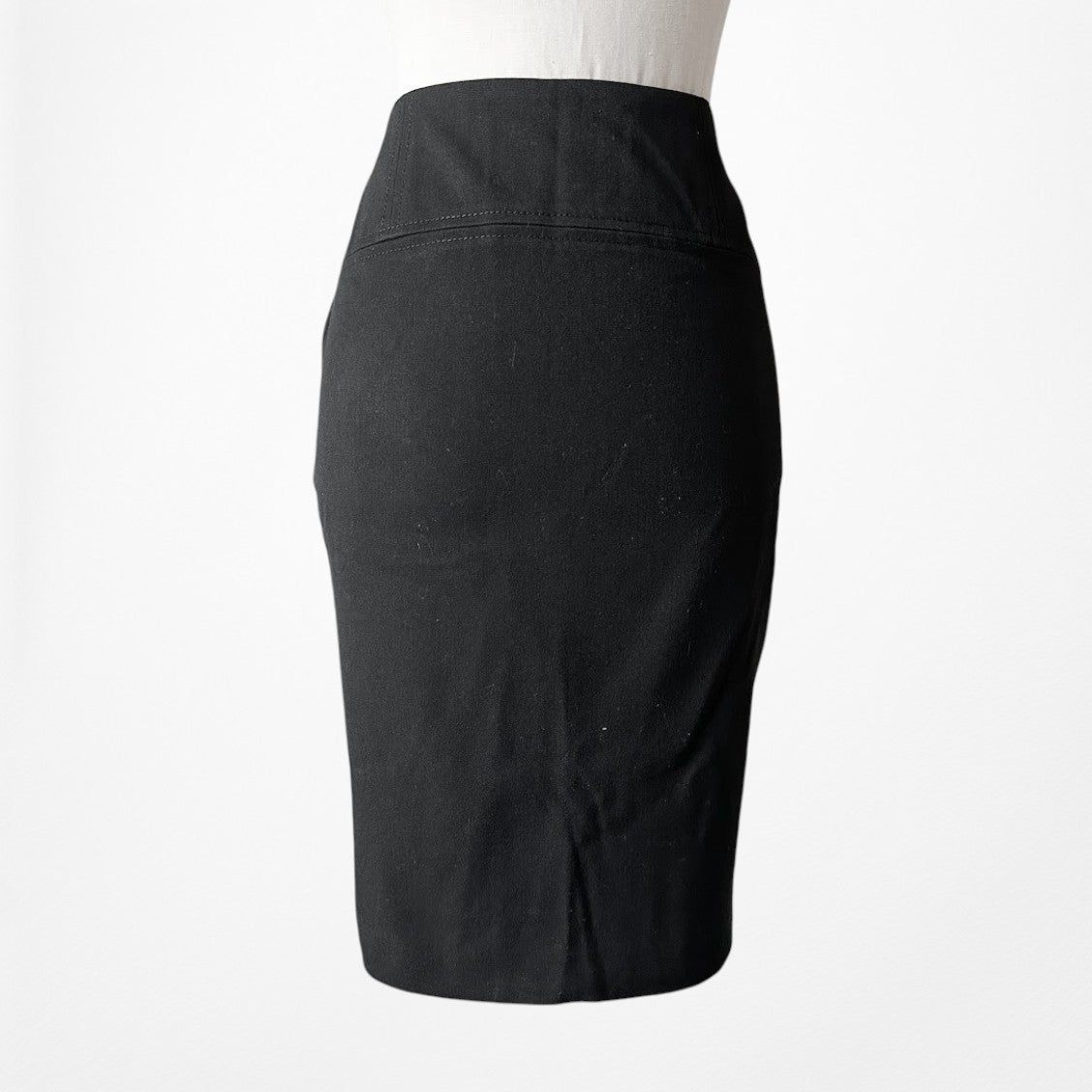 Vintage Y2K Black Knee Length Bodycon Straight Pencil Skirt Size M