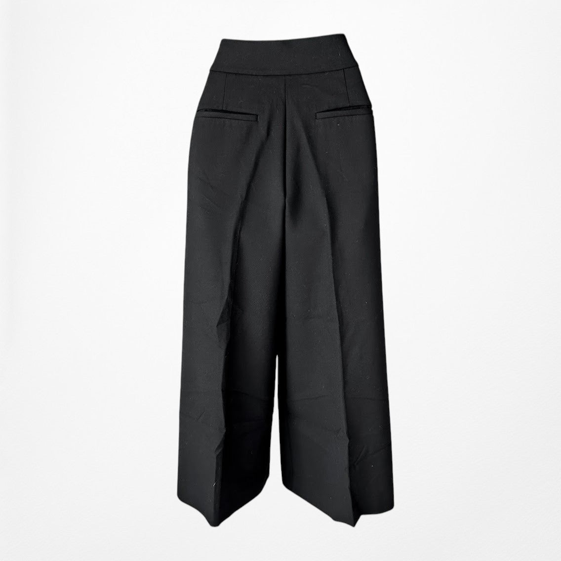 Vintage Y2K Black Petite Cropped Wide Leg Dress Pants Trousers Size M