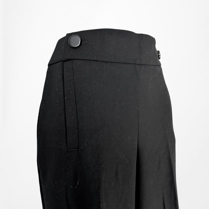 Vintage Y2K Black Petite Cropped Wide Leg Dress Pants Trousers Size M