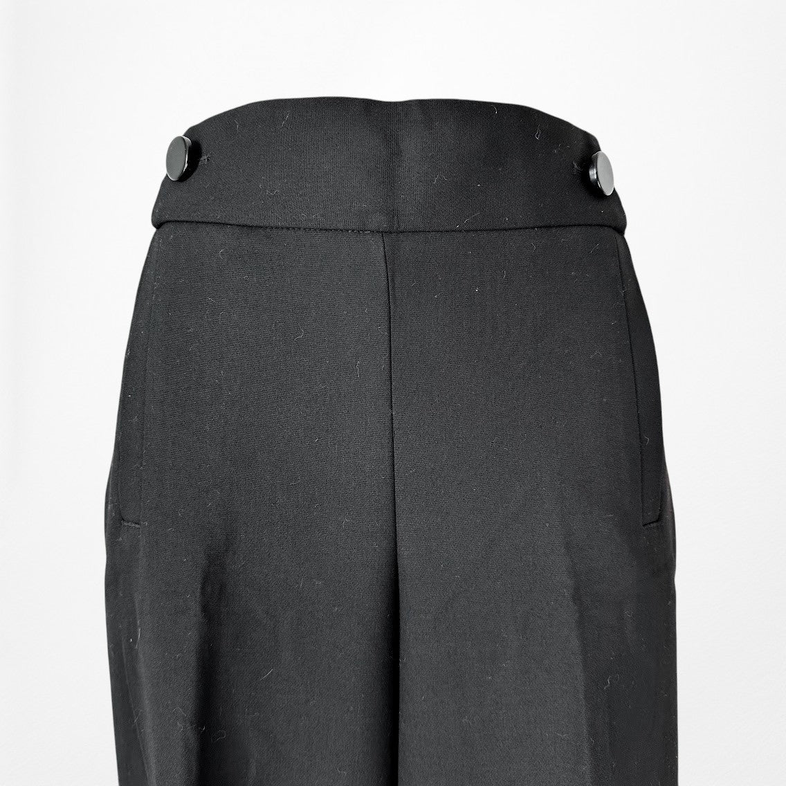 Vintage Y2K Black Petite Cropped Wide Leg Dress Pants Trousers Size M