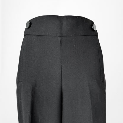 Vintage Y2K Black Petite Cropped Wide Leg Dress Pants Trousers Size M