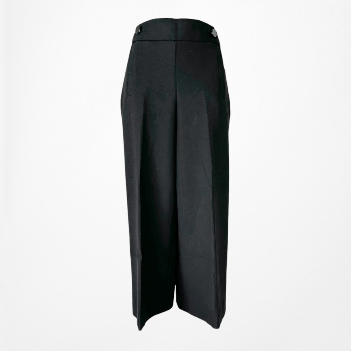 Vintage Y2K Black Petite Cropped Wide Leg Dress Pants Trousers Size M