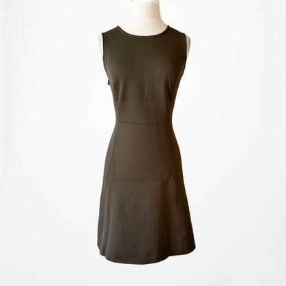 Vintage Y2K Brown Sleeveless Knee Length Flared A-Line Cocktail Dress Size M