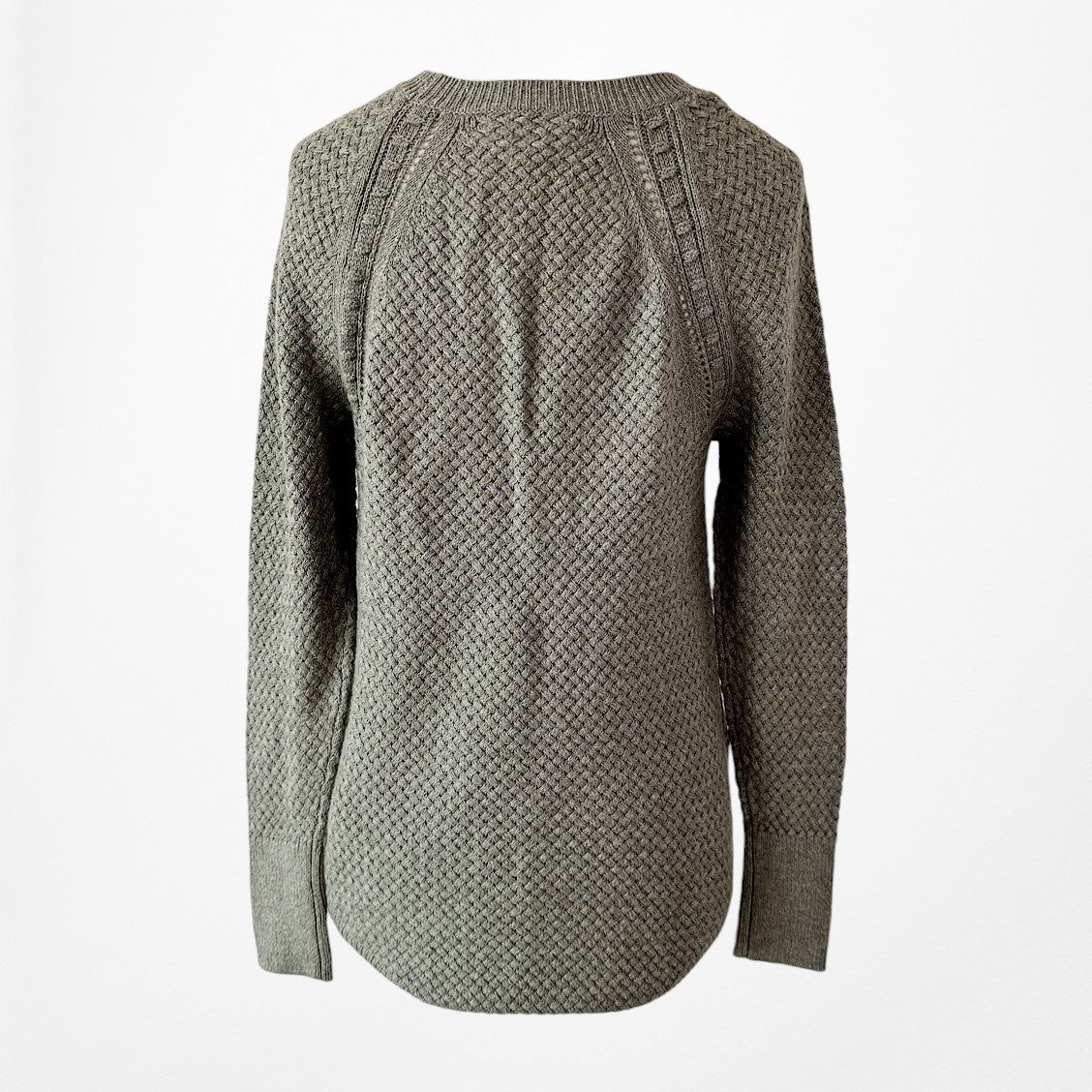 Vintage Y2K Camo Green Wool Blend Crewneck Knit Pullover Sweater Size XS/S