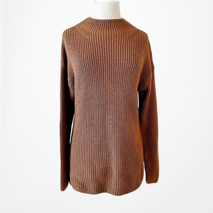 Vintage Y2K Long Sleeve Mock Neck Pullover Oversized Knit Sweater Size S/M