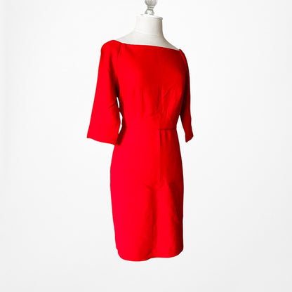 Vintage Y2K Red Quarter Sleeve Knee Length Bodycon Cocktail Dress Size M
