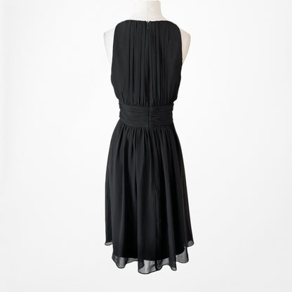 Vintage Y2K Sleeveless Pleated Knee Length A-Line Flared Cocktail Dress Size M