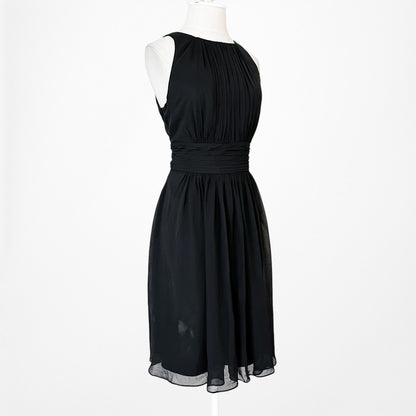 Vintage Y2K Sleeveless Pleated Knee Length A-Line Flared Cocktail Dress Size M