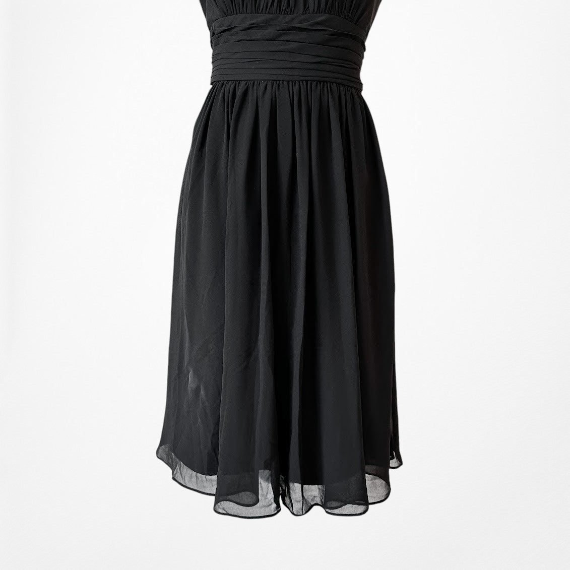 Vintage Y2K Sleeveless Pleated Knee Length A-Line Flared Cocktail Dress Size M