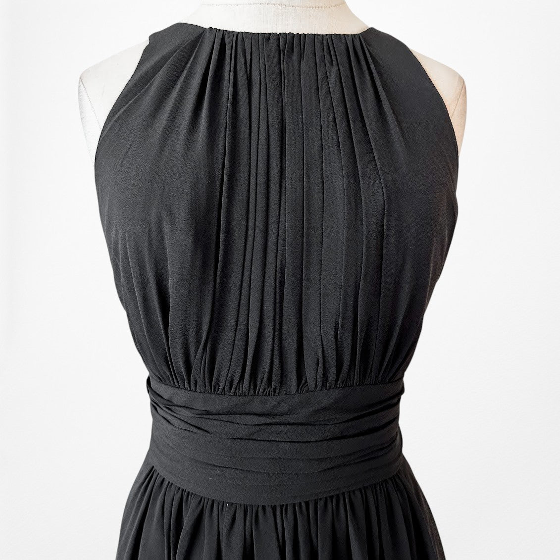 Vintage Y2K Sleeveless Pleated Knee Length A-Line Flared Cocktail Dress Size M