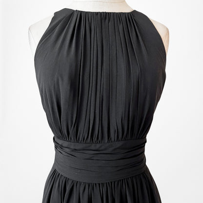 Vintage Y2K Sleeveless Pleated Knee Length A-Line Flared Cocktail Dress Size M