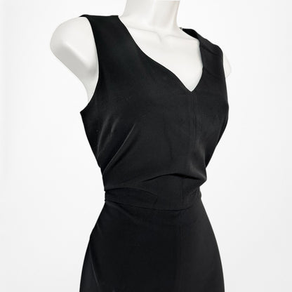 Vintage Y2K Black Sleeveless V-Neck Straight Leg Waist Tie Jumpsuit Size M/L