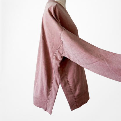 Vintage Y2K Salmon Pink Pullover Oversized Sweatshirt Casual Sweater Top Size S