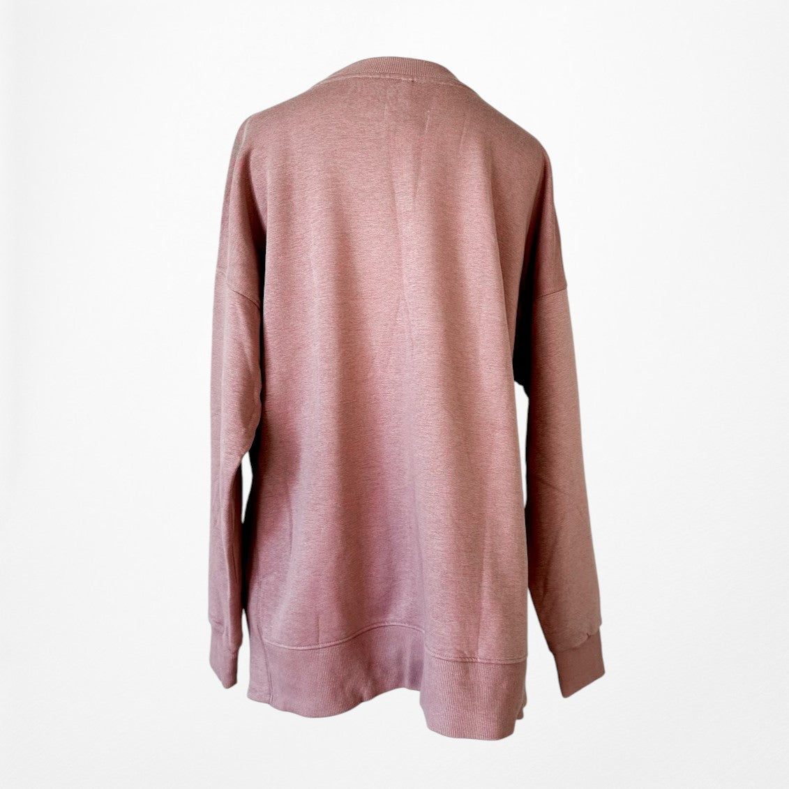 Vintage Y2K Salmon Pink Pullover Oversized Sweatshirt Casual Sweater Top Size S