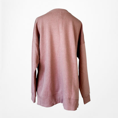 Vintage Y2K Salmon Pink Pullover Oversized Sweatshirt Casual Sweater Top Size S