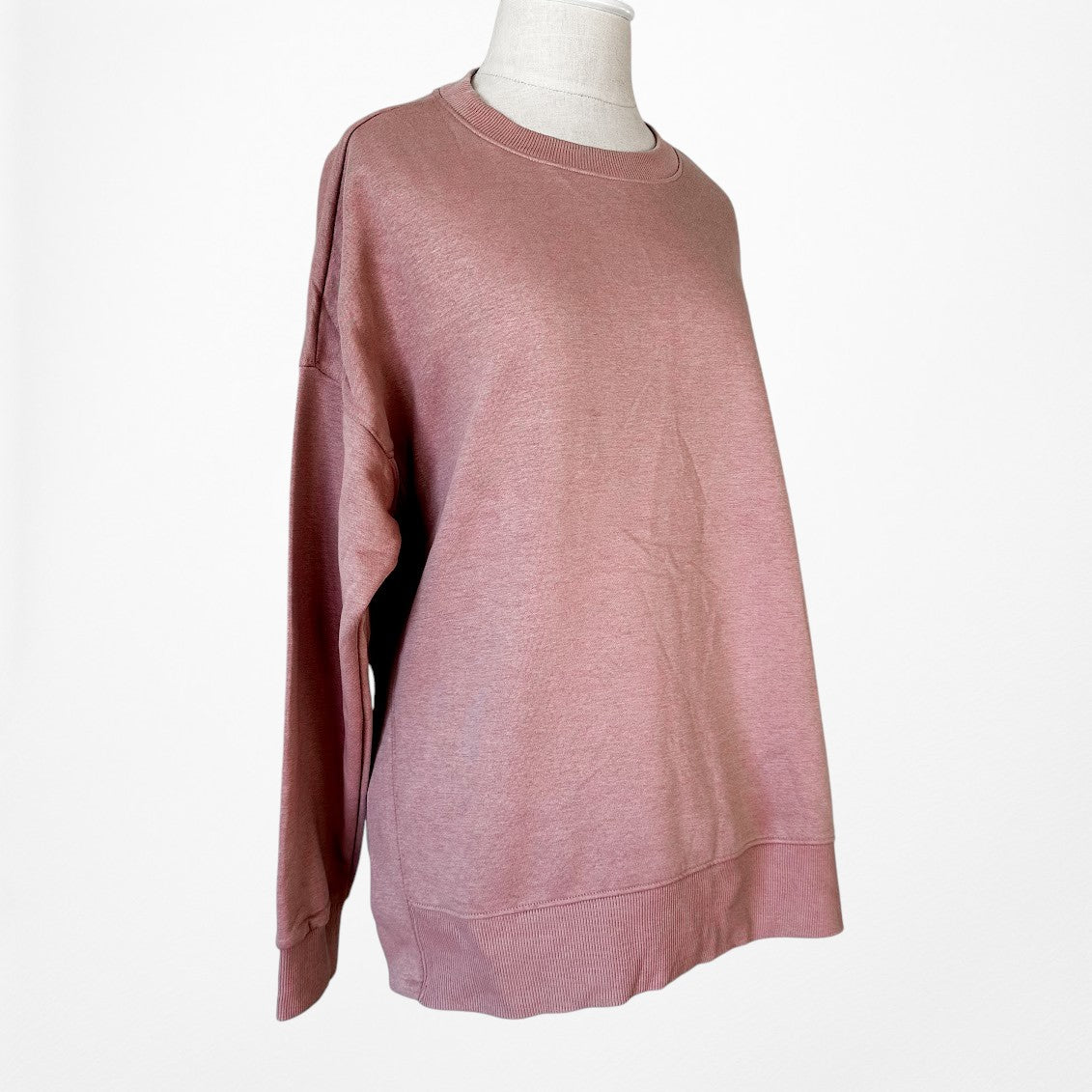 Vintage Y2K Salmon Pink Pullover Oversized Sweatshirt Casual Sweater Top Size S