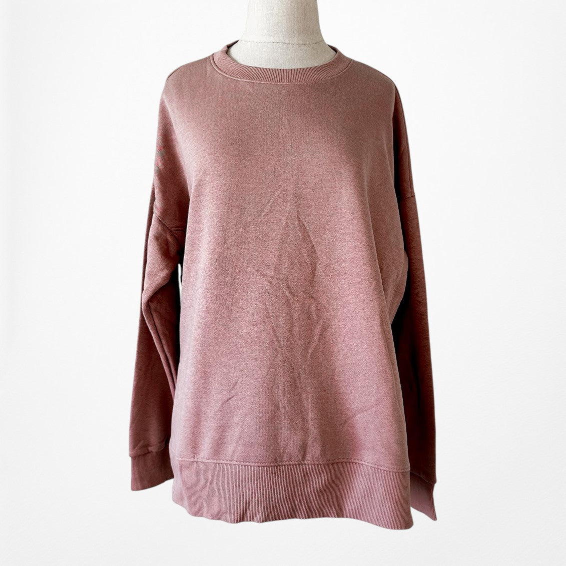 Vintage Y2K Salmon Pink Pullover Oversized Sweatshirt Casual Sweater Top Size S