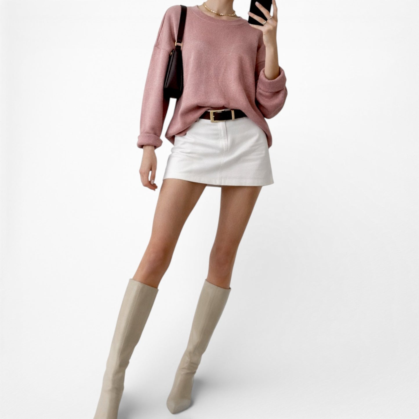 Vintage Y2K Salmon Pink Pullover Oversized Sweatshirt Casual Sweater Top Size S