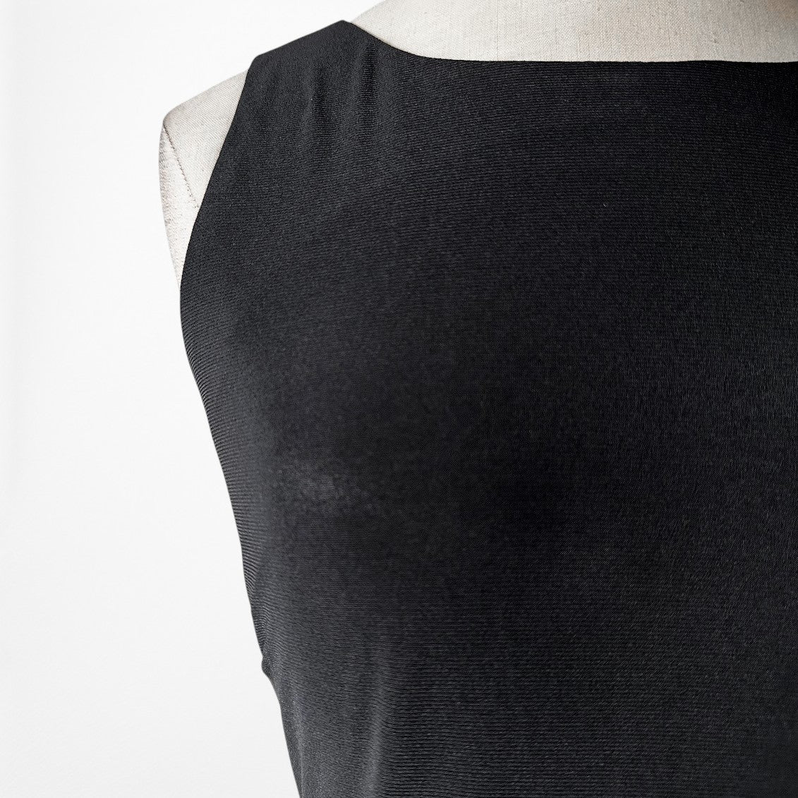 Vintage Y2K Black Sleeveless Knit Knee Length Bodycon Cocktail Dress Size M