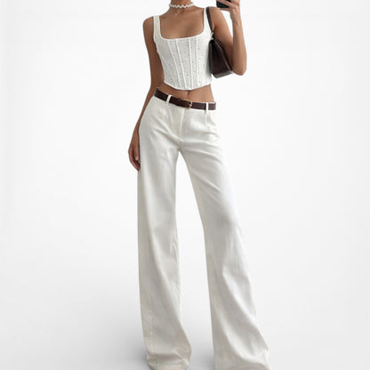 Zara Knit Square Neck Cutout Bustier Corset Tank Cami Cropped Top Size S