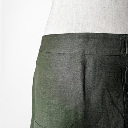 Vintage Y2K Camo Green Bow Tie Detail Knee Length Flared Skirt Size S/M