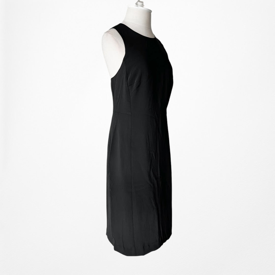 Vintage Y2K Black Sleeveless Knee Length Bodycon Cocktail Party Dress Size M