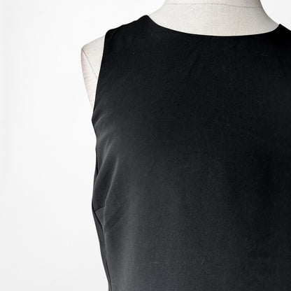 Vintage Y2K Black Sleeveless Knee Length Bodycon Cocktail Party Dress Size M