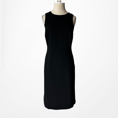 Vintage Y2K Black Sleeveless Knee Length Bodycon Cocktail Party Dress Size M