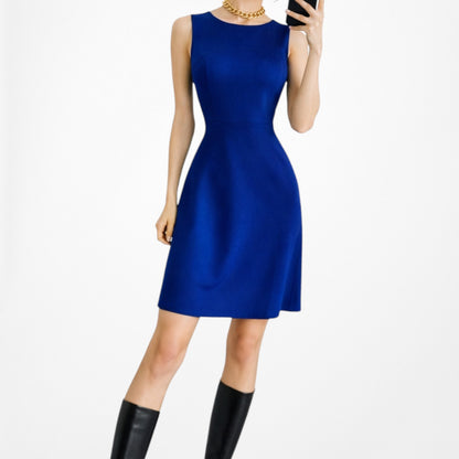 Vintage Y2K Tommy Hilfiger Blue Sleeveless Flared Knee Length Knit Dress Size M