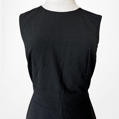 Vintage Y2K Black Sleeveless Knee Length Bodycon Fitted Cocktail Dress Size M