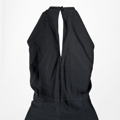 Vintage Y2K Black Sleeveless Halter Wide Leg Jumpsuit Size M