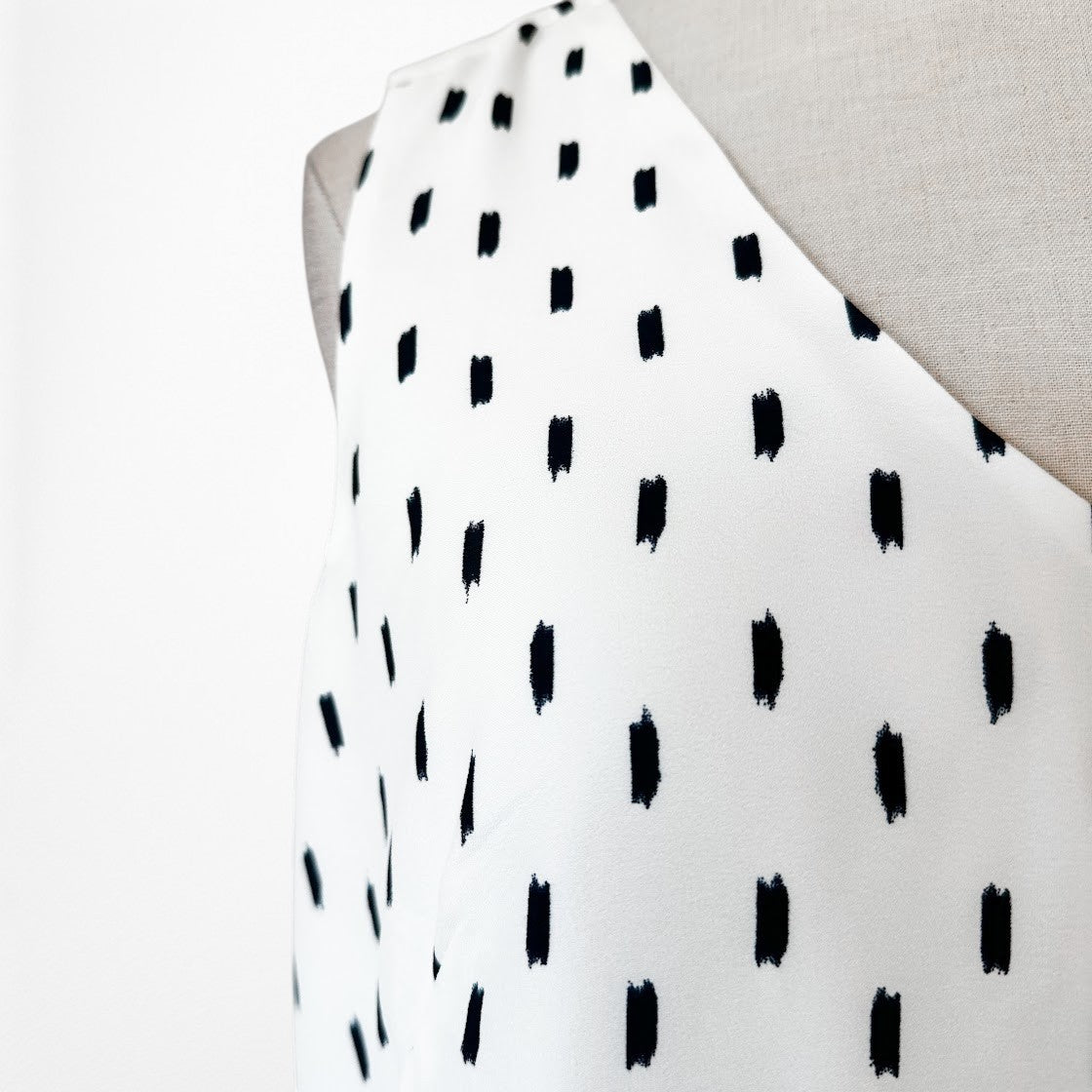 Vintage Y2K 90s Polka Dot Print Knee Length Preppy V-Neck Shift Dress Size M