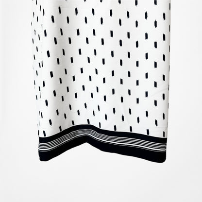 Vintage Y2K 90s Polka Dot Print Knee Length Preppy V-Neck Shift Dress Size M