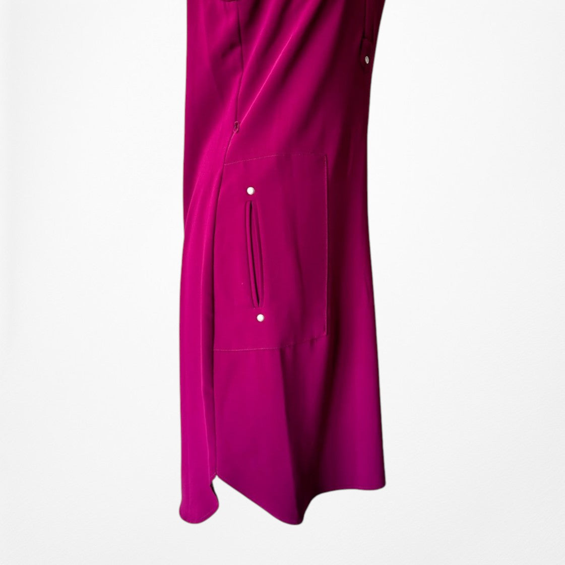 Vintage Y2K 90s Purple Sleeveless Knit Knee Length Henley Sheath Dress Size M