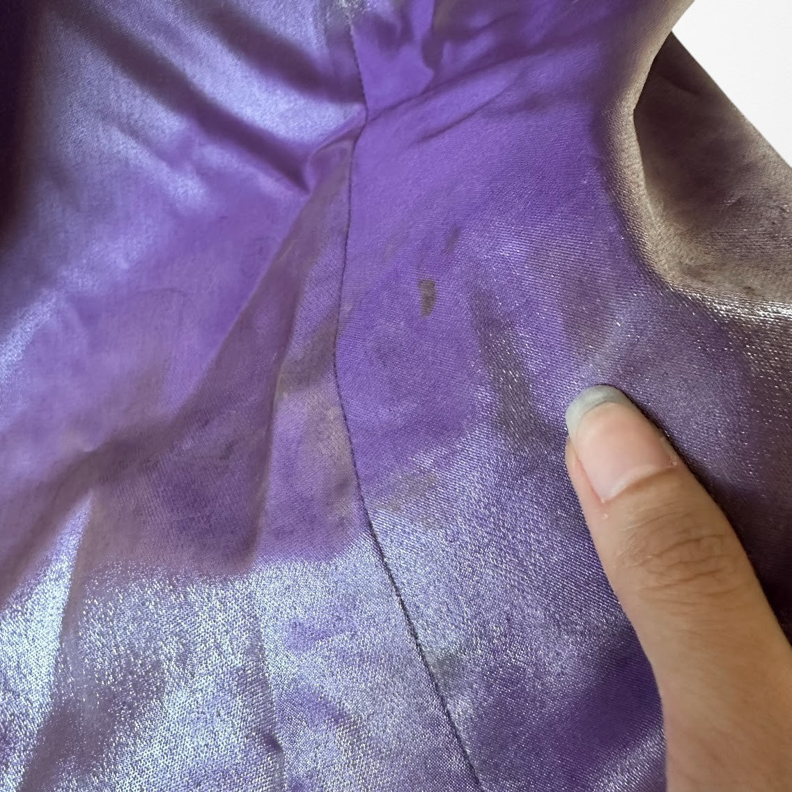 Vintage Y2K 90s Purple Satin One Shoulder Beaded Mermaid Maxi Prom Dress Size S