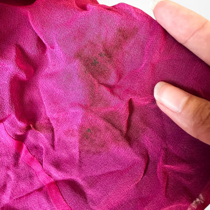 Vintage Y2K Purple Pink Silk Strapless Bodycon Beaded Maxi Prom Dress Size XS