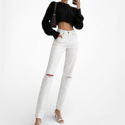 Res Denim Off White Distressed Destroyed Ripped Knees Skinny Jeans Size 24/S