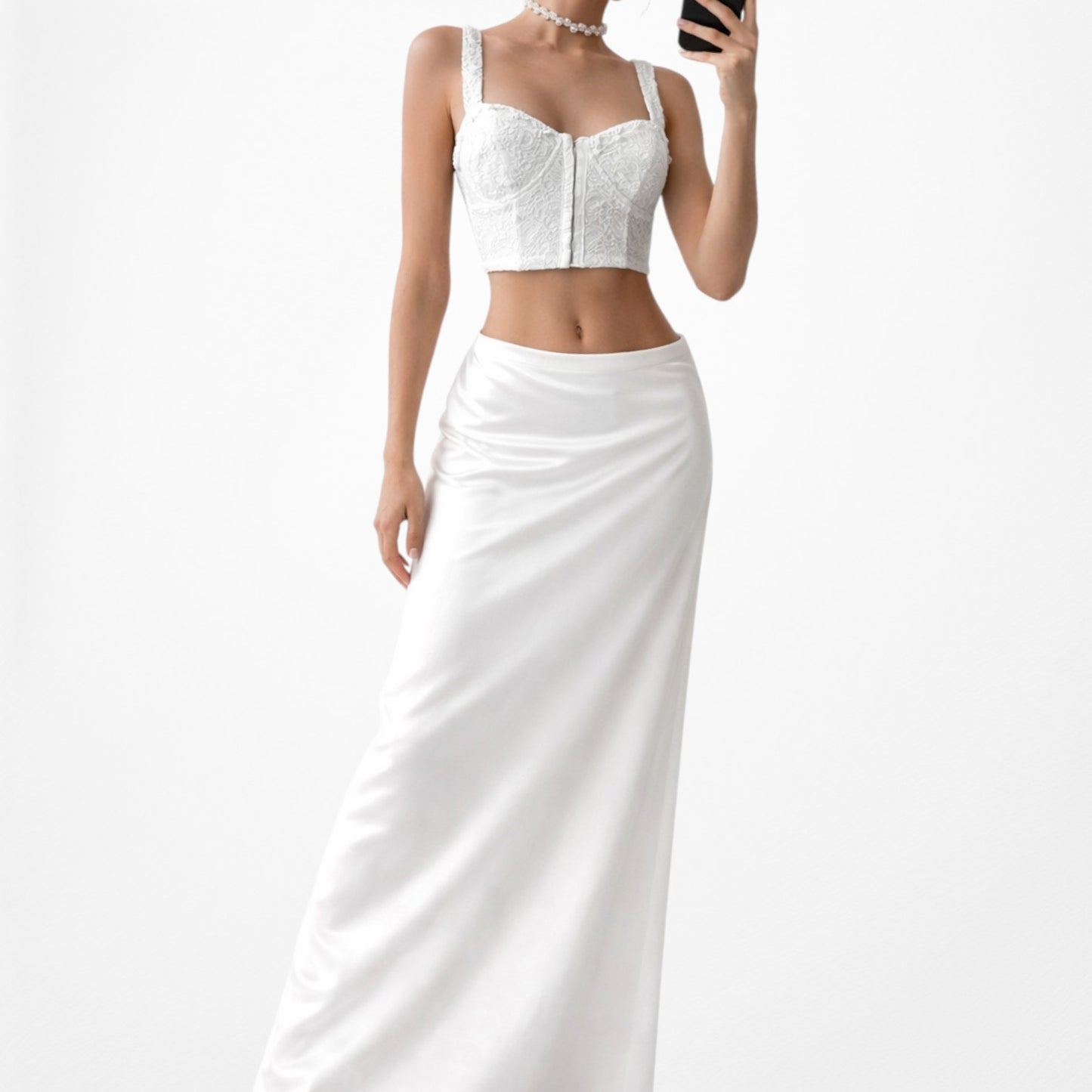 Vintage Y2K White Lace Bustier Corset Cami Tank Crop Top Size XS