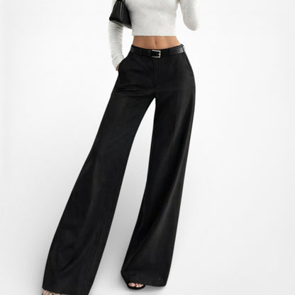 Vintage Y2K Black Petite Cropped Wide Leg Dress Pants Trousers Size M