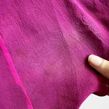 Vintage Y2K Purple Pink Silk Strapless Bodycon Beaded Maxi Prom Dress Size XS