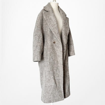 Mango Oversized Wool Blend Peacoat Style Knee Length Coat Jacket Size XS