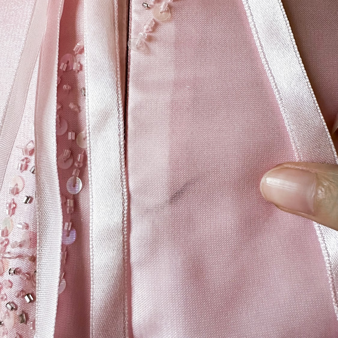 Vintage Y2K 90s Pink Ombre Beaded Lace Up Flared Princess Maxi Prom Dress XS/S