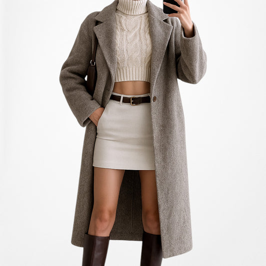 Mango Oversized Wool Blend Peacoat Style Knee Length Coat Jacket Size XS