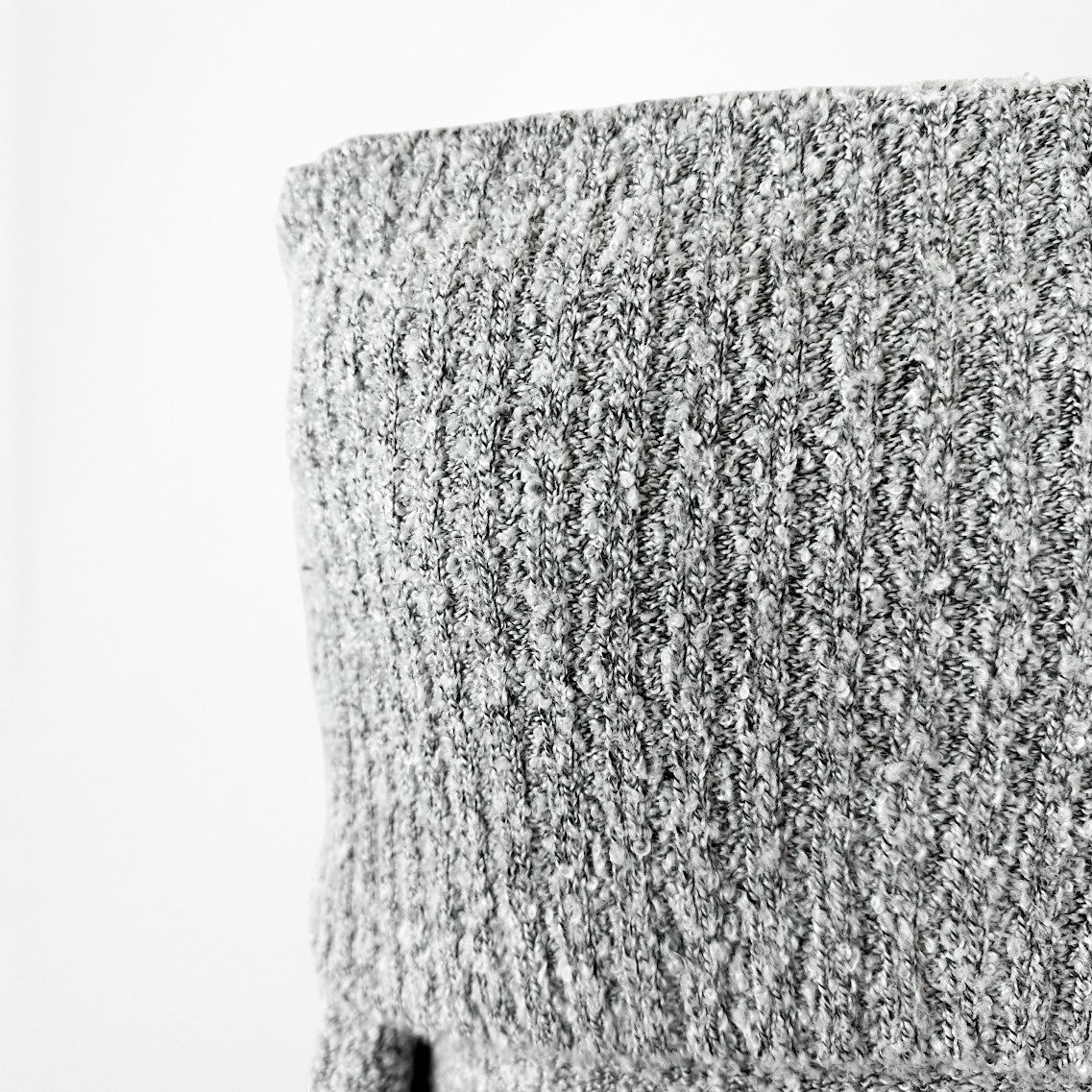 Gray Knit Off The Shoulder Long Sleeve Sweater Top Size S