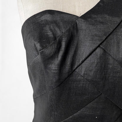 Jessica McClintock Black One Shoulder Mesh Ruffle Bodycon Mini Dress Size S