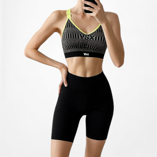 Victoria's Secret Gray Black Green Padded Knit Sports Bra Size 34C