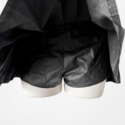 Lioness Black Faux Leather Micro Mini Pleated Skater Skirt Skort Size XS
