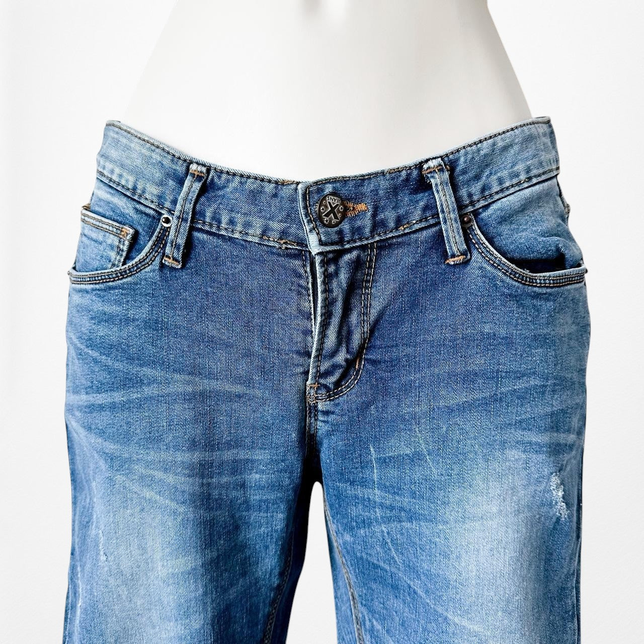 X Jeans Style Ripped Knee Distressed Mid Rise Skinny Denim Jeans Size XXS/XS